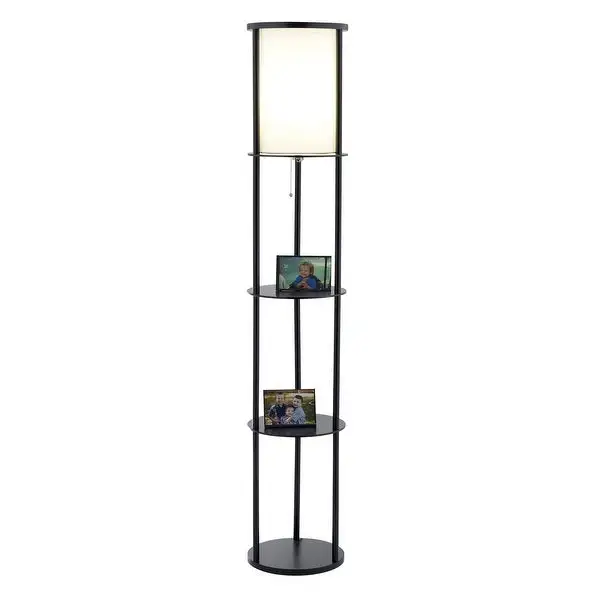 Adesso 62-inch Round Stewart Shelf Floor Lamp