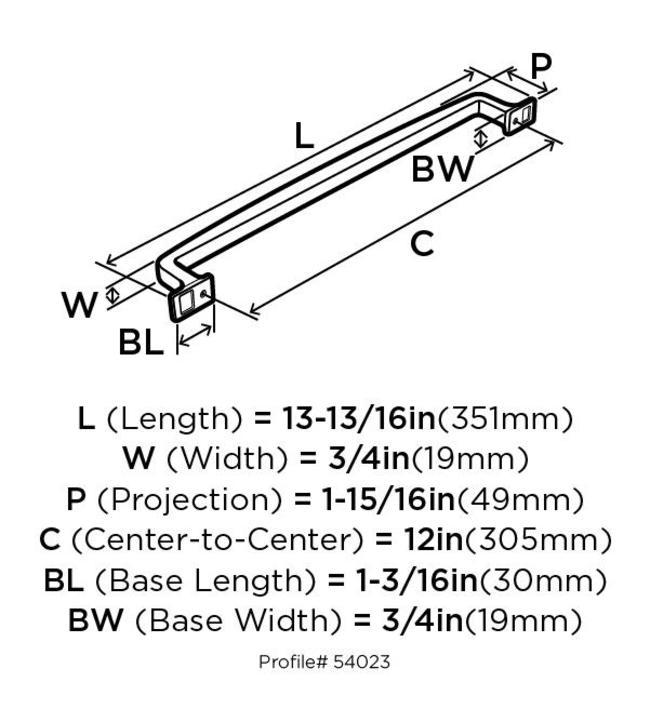 Amerock Westerly 12 in (305 mm) Center-to-Center Oil-Rubbed Bronze Appliance Pull