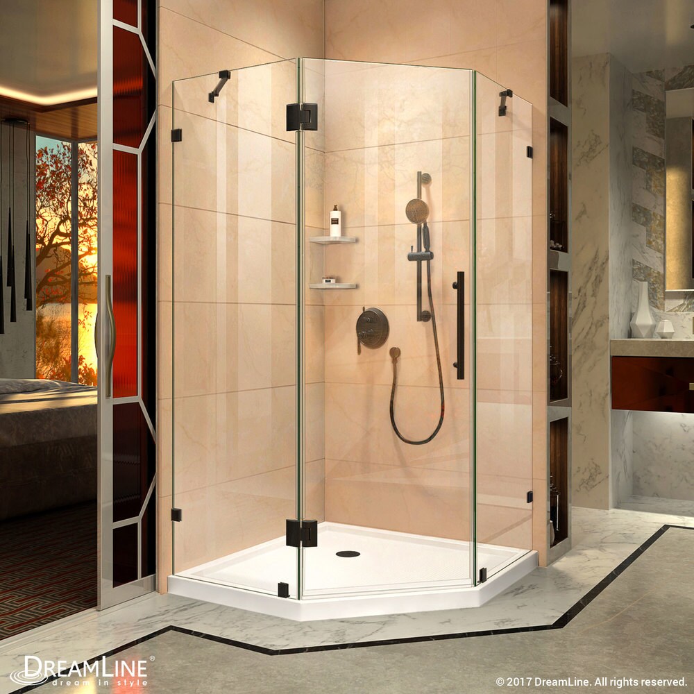 DreamLine Prism Lux 38 in. x 38 in. x 74 3/4 in. H Hinged Shower Enclosure and Shower Base Kit   38\