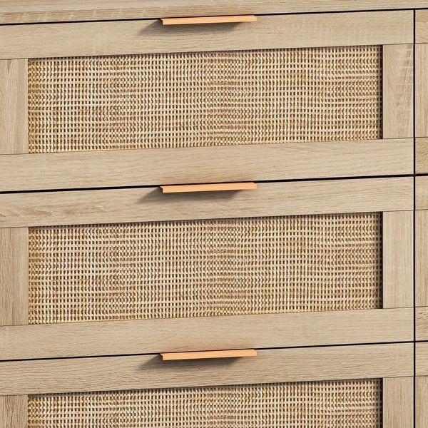 43.31 inch Rattan Storage Cabinet Rattan Drawer with 6 Drawers - - 37908908