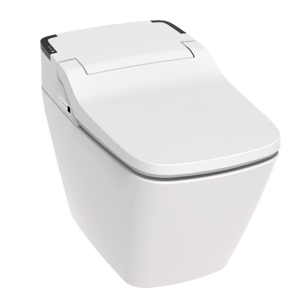 VOVO Stylement Tankless Smart Bidet One Piece Toilet Square in White UV-A LED Sterilization Auto Flush Heated Seat TCB-090S