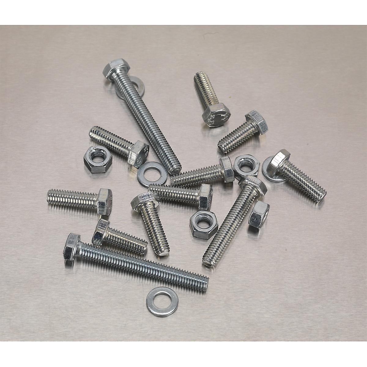 Sealey Ab050Snw Setscrew， Nut and Washer Assortment 408Pc High Tensile M6 Metric