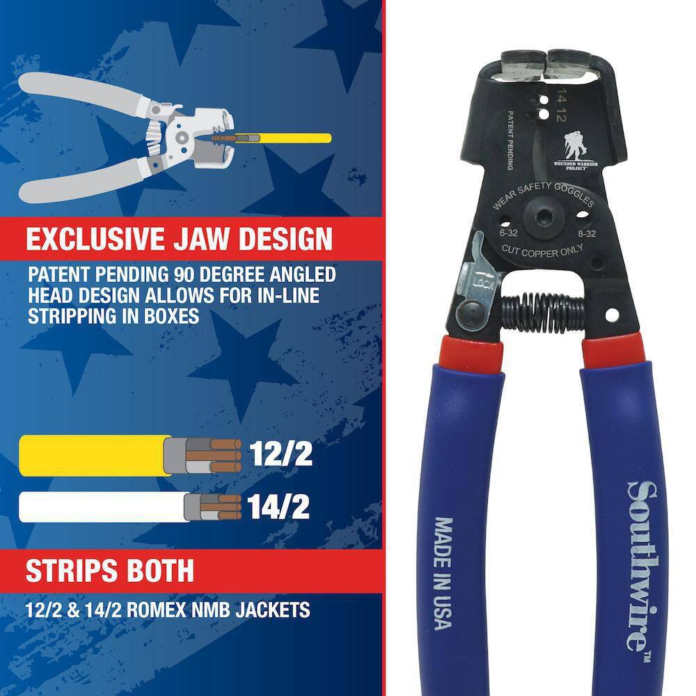 Southwire Romex BOXJaw Wire Stripper for 122 and 142 Romex NM-B Cable 67039840