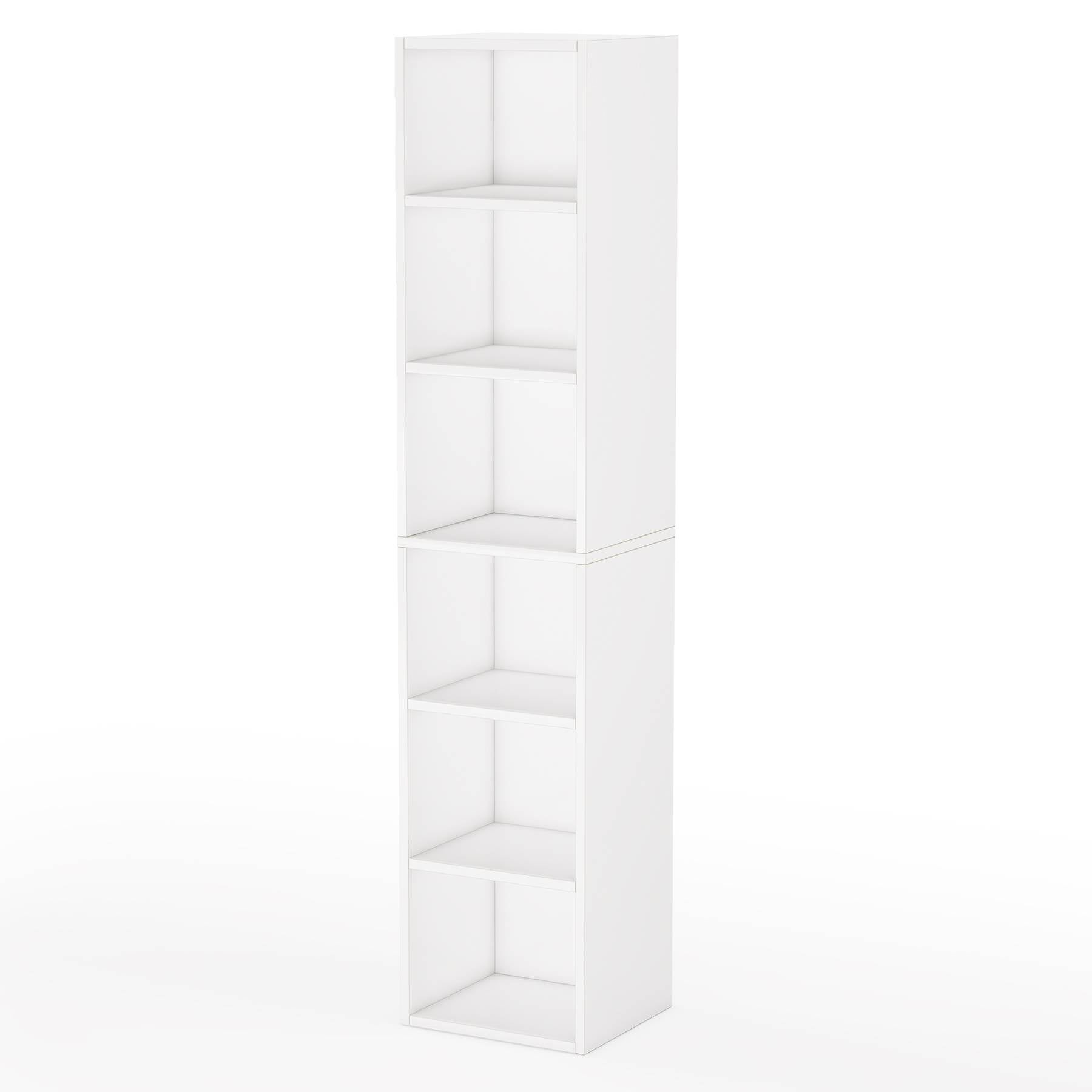 70.9 Corner Bookcase, Modern 6-Tier Narrow Cube Display Shelves