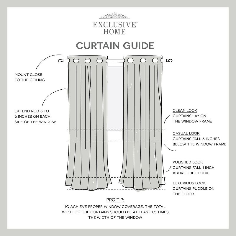 Exclusive Home 2-pack Jamaica Palm Indoor/Outdoor Light Filtering Grommet Top Window Curtains