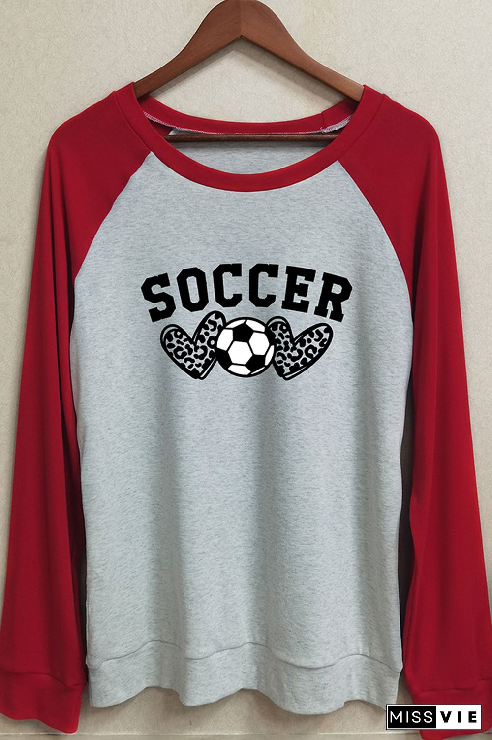 Soccer, Leopard Heart Graphic Tee Wholesale