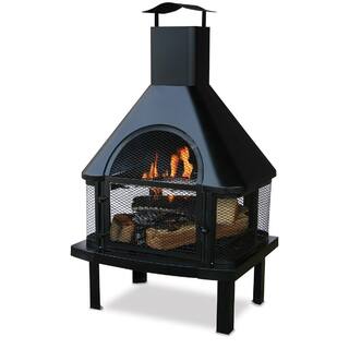 Endless Summer 45 in. H Steel Wood Burning Outdoor Fireplace with Chimney and Included Wood Grate and Cooking Grate WAF1013C