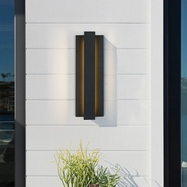 Reflect Black Modern LED Outdoor Wall Sconce Light - 24