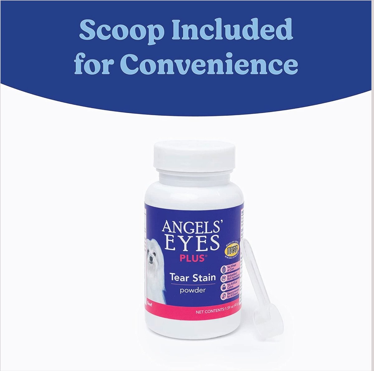 Angels' Eyes Plus Beef Flavored Powder Tear Stain Supplement for Dogs and Cats