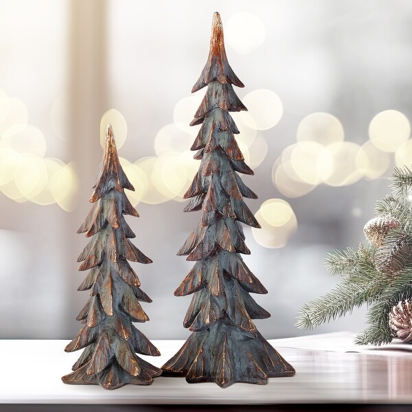 17.523 Resin Highlands Tree Set of 2