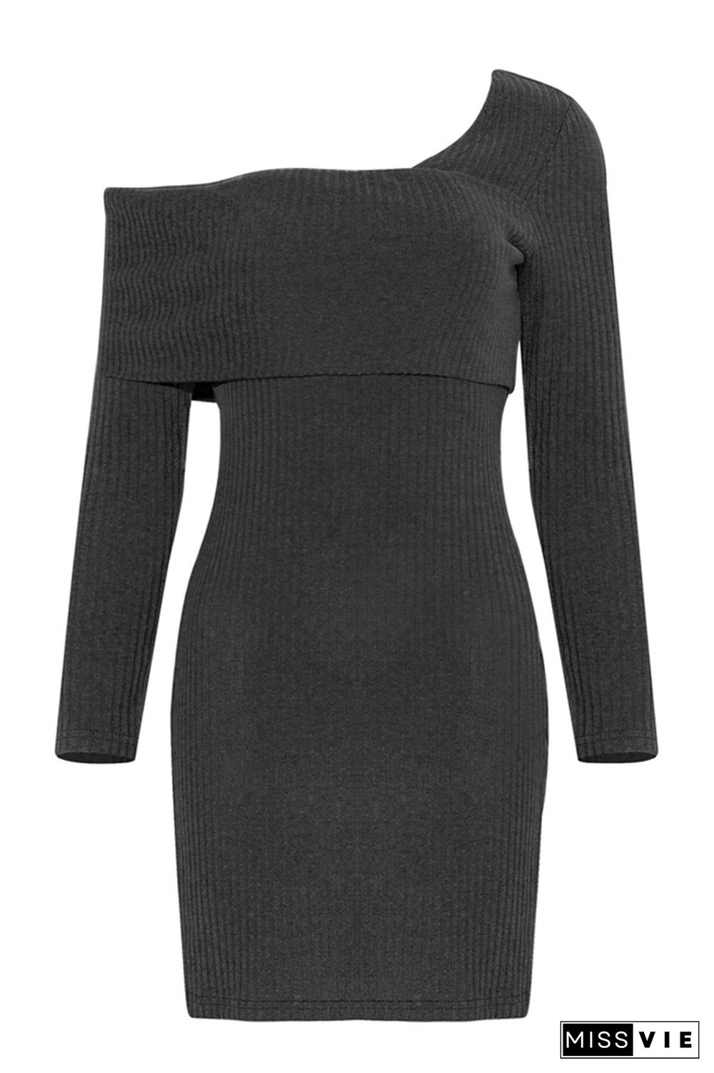 One shoulder Knit Bodycon Sweater Dress Wholesale