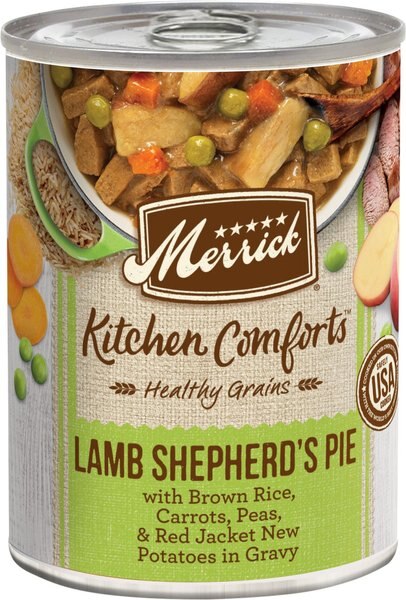 Merrick Kitchen Comforts Lamb and Rice Wet Dog Food， 12.7-oz can， case of 12