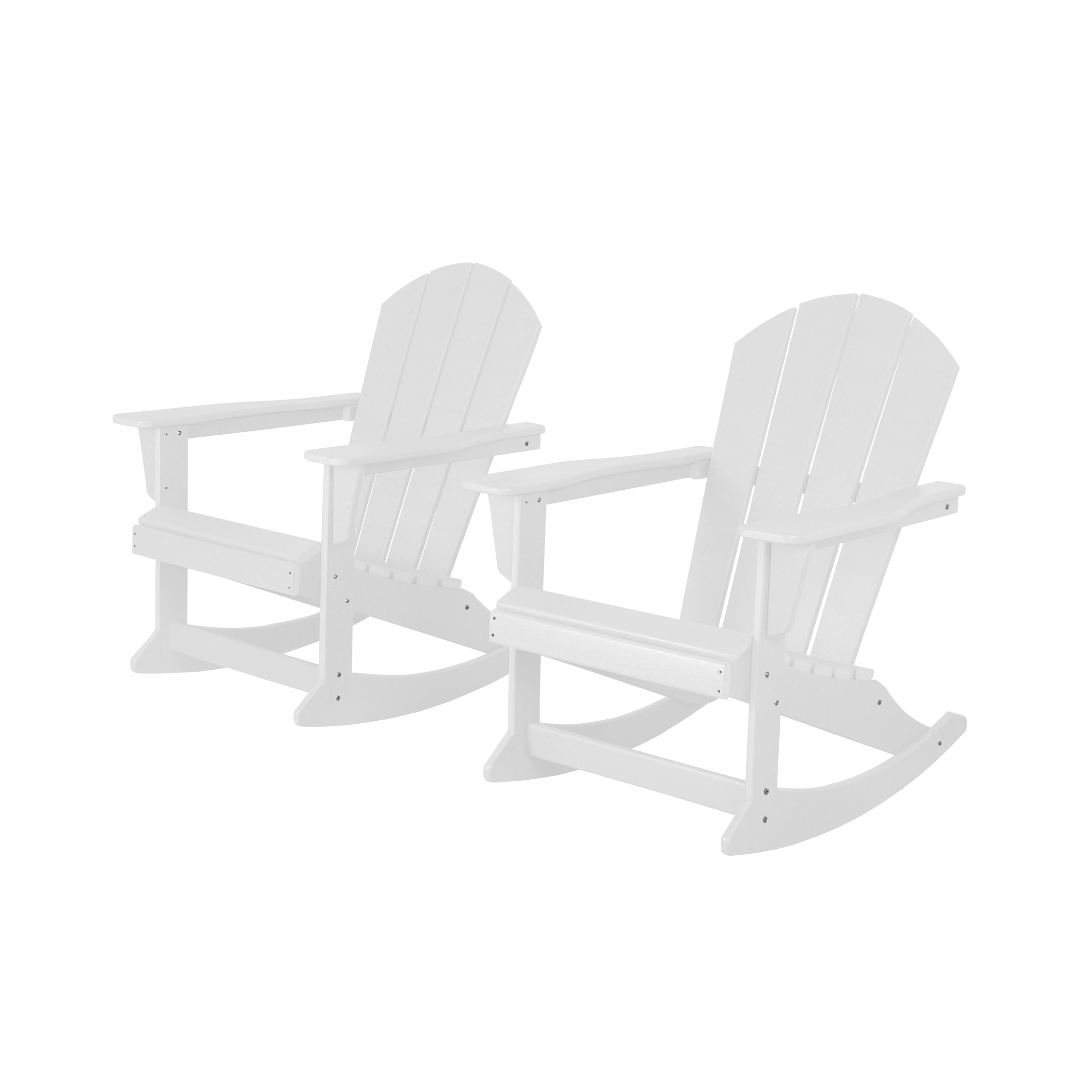 GARDEN Set of 2 - Plastic Outdoor Rocking Chairs for Patio Porch, White