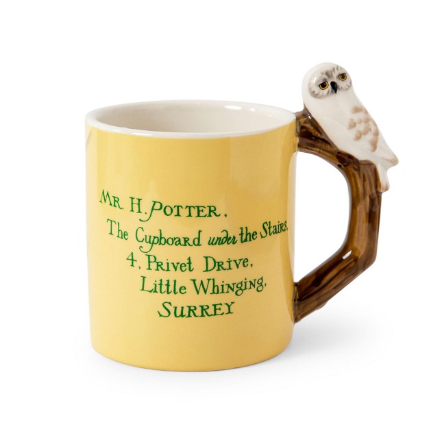 Silver Buffalo Harry Potter Envelope Ceramic Mug With Sculpted Hedwig Handle Holds 20 Ounces