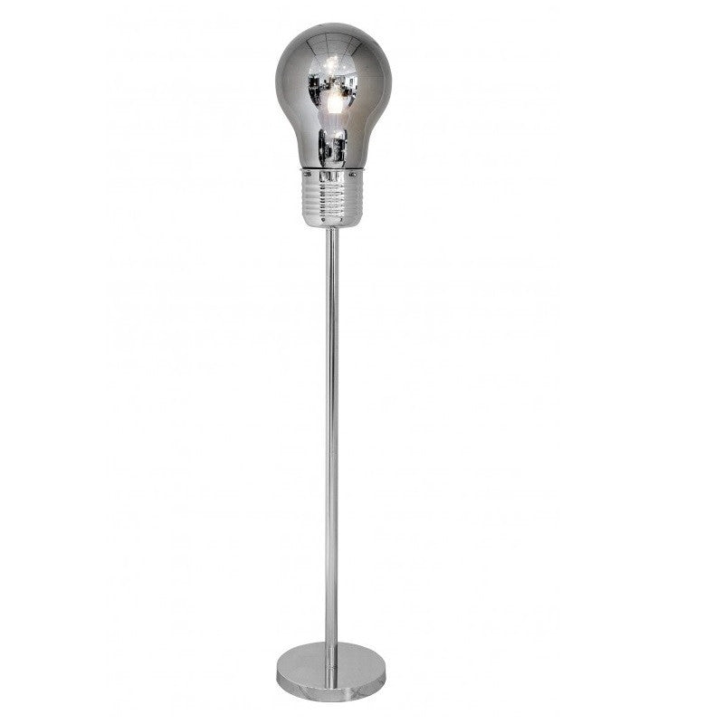 Febland LH73SGY Polished Chrome & Smoked Bulb Shape Floor Lamp