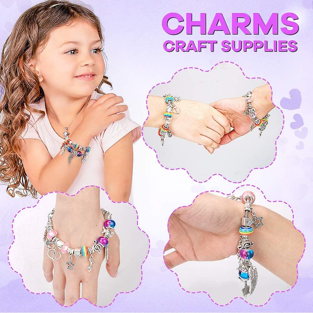 Girls Gifts For 7 8 9 10 Year Old Kids， Bracelet Making Kit Gifts For Teenage Girls Toy For 6-12 Year Old Kids Art Sets For Children Girls Charm Jewel