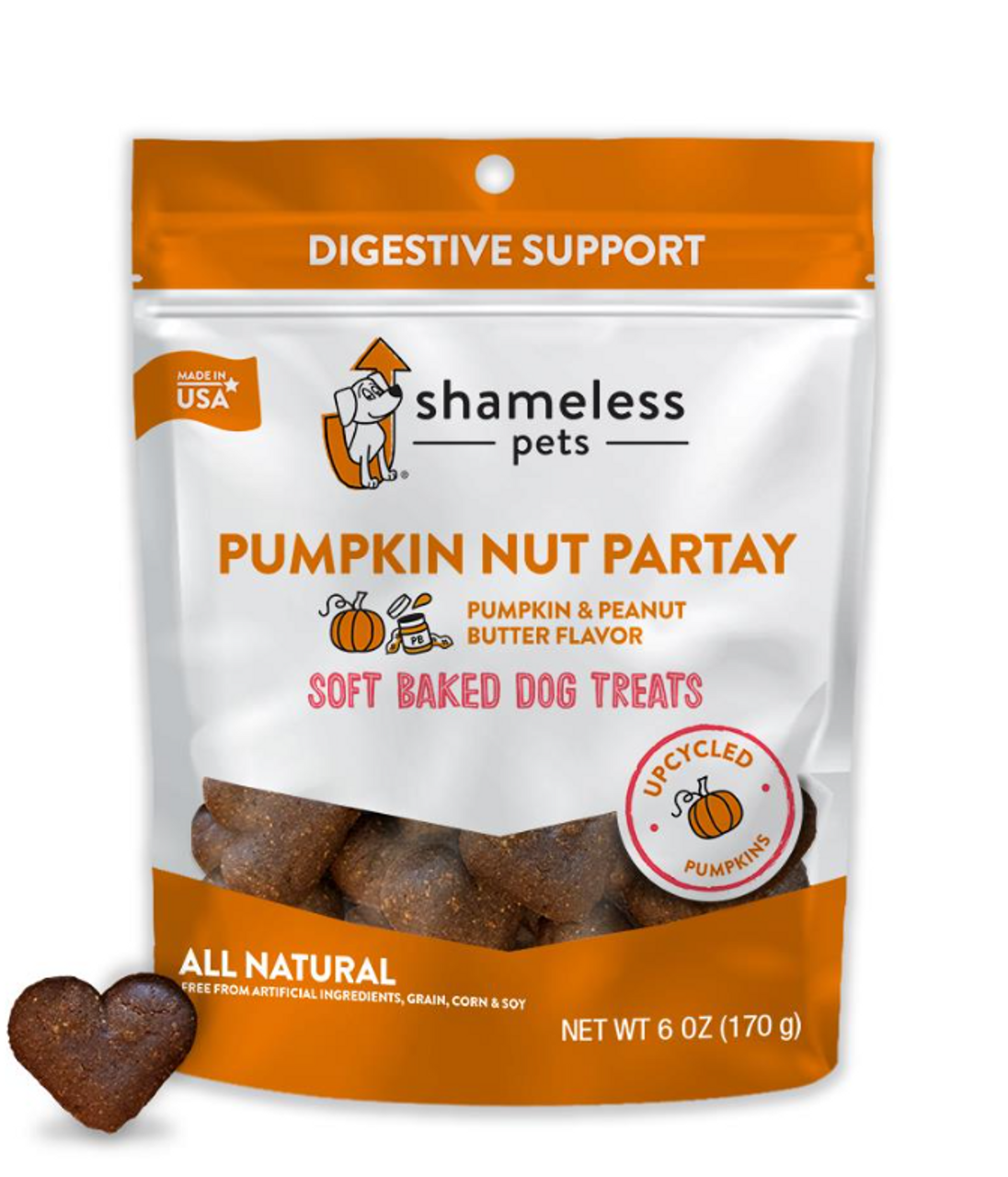 Shameless Pets Pumpkin Nut Par-Tay Soft-Baked Dog Treats， 6oz.