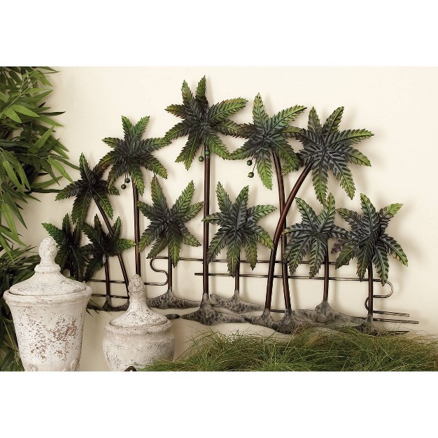 Metal Tree Indoor Outdoor Palm Wall Decor Green Olivia amp May