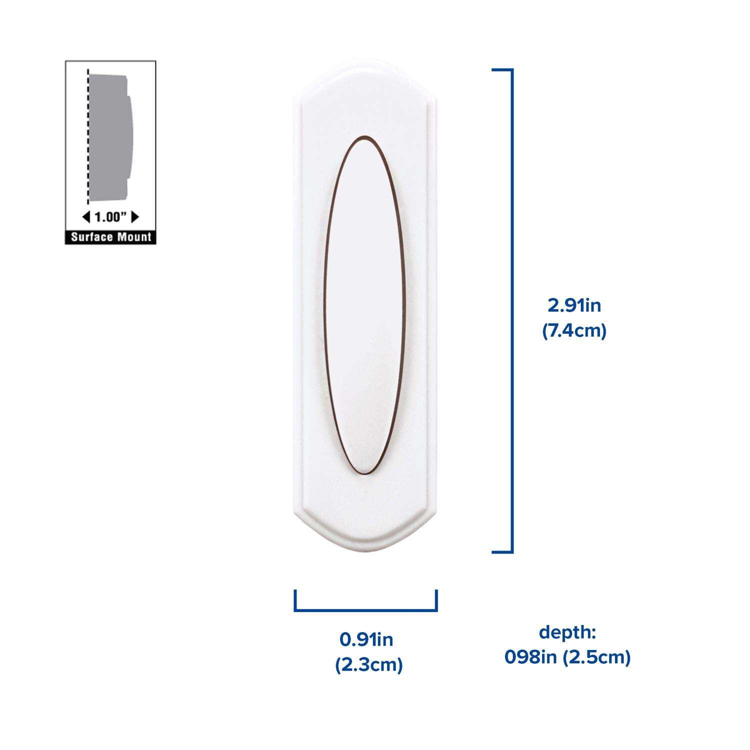 Heath Zenith Plastic Wireless Pushbutton Doorbell