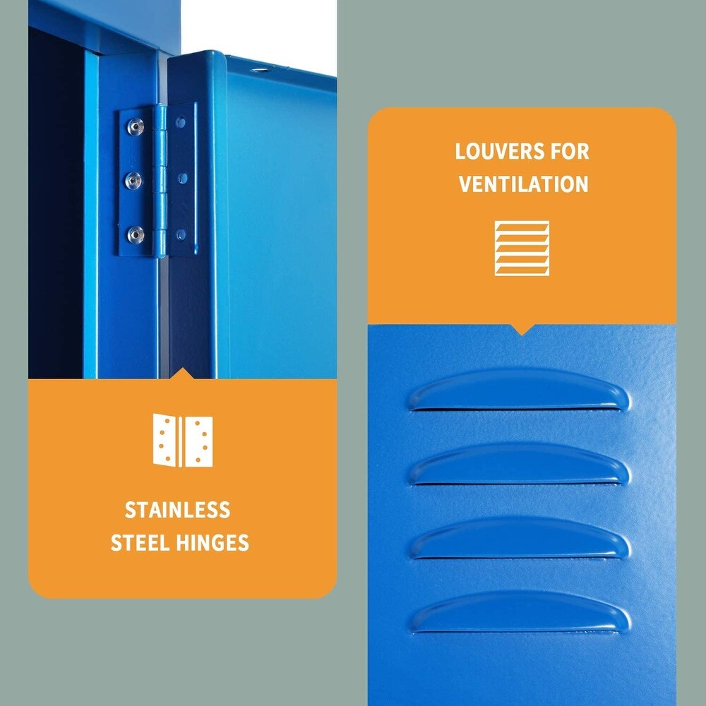 Suncrown 3 Tier Metal Lockers for School Office Gym Metal Storage