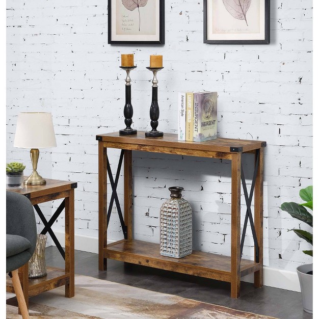 Durango Console Table With Shelf Barnwood black Breighton Home