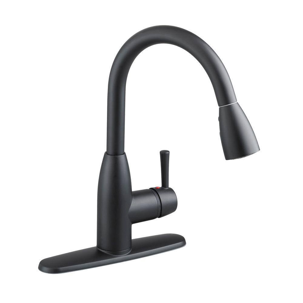 American Standard Fairbury Single-Handle Pull-Down Sprayer Kitchen Faucet in Matte Black 4005MBF