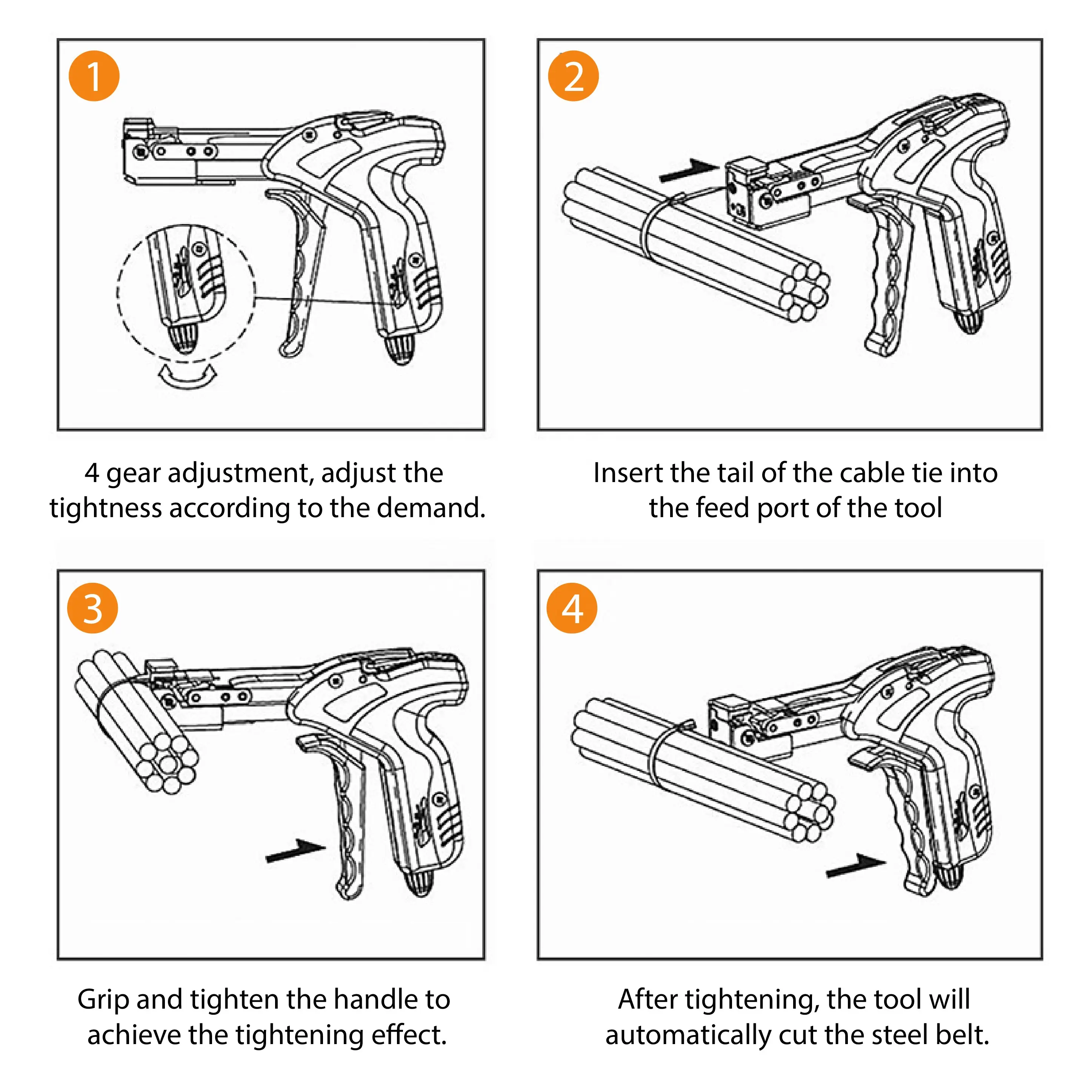 Hardware tools Cable Tie tensioning bundle stainless Steel Cable Tie Gun