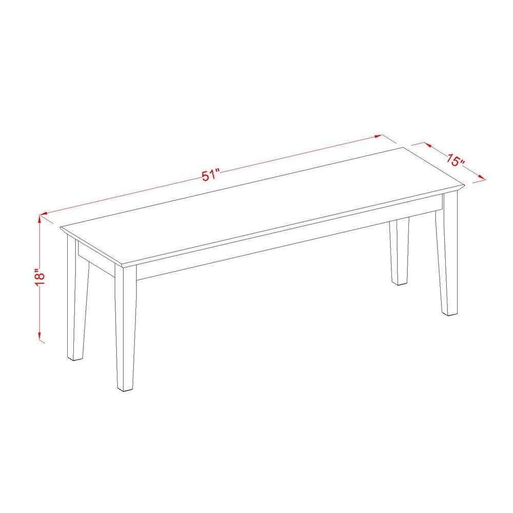 East West Furniture Dining Furniture Set Contains a Rectangle Table and Dining Chairs with a Bench (Chair Seat Type Options)