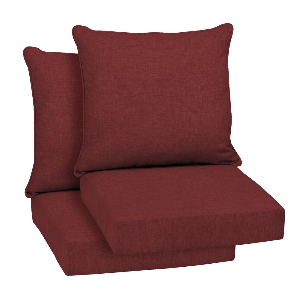 Arden Selections Leala Ruby Red Outdoor Deep Seat Cushion Set