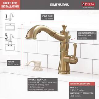 Delta Cassidy Single-Handle Pull-Out Sprayer Kitchen Faucet In Champagne Bronze 4197-CZ-DST