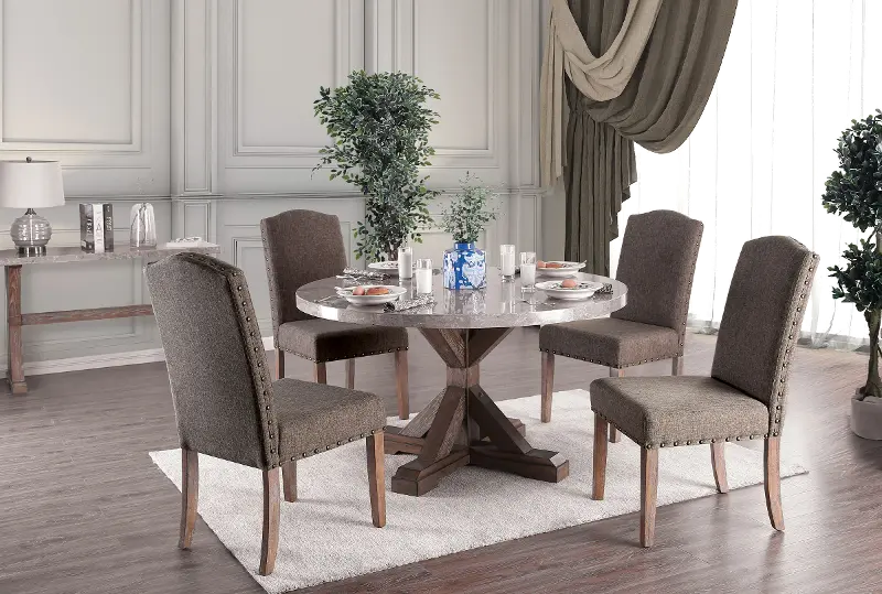 Bridgend Brown Round 5 Piece Dining Set