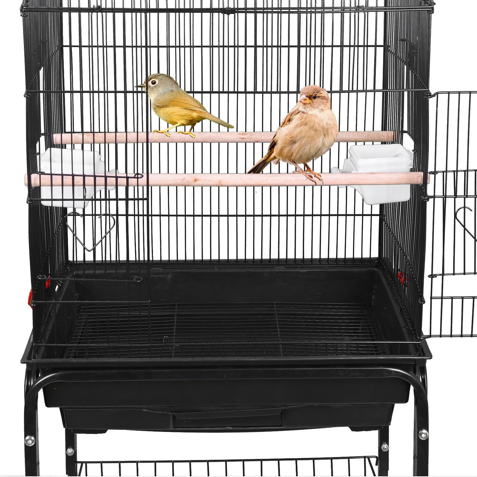 Zeny 59'' Bird Cage Large Wrought Iron Cage for Cockatiel Sun Conure Parakeet with Rolling Stand