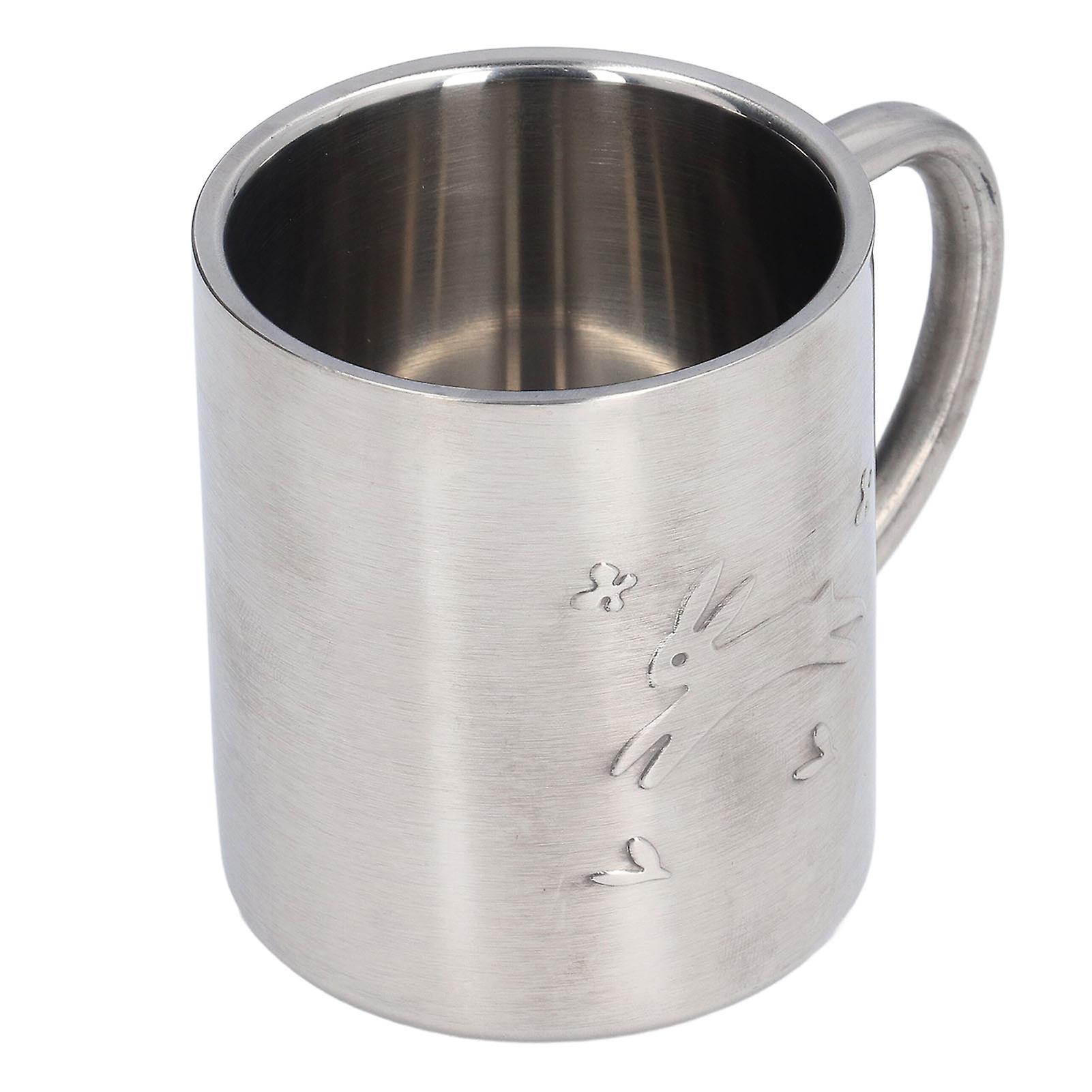 220ML Stainless Steel Mugs Easy to Clean Double Walled Coffee Mugs with Comfortable Handle for Office Student Children