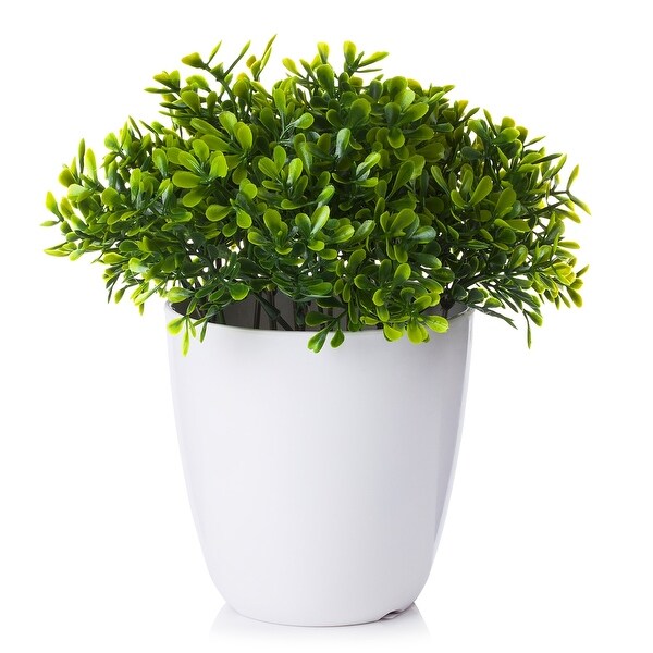 Enova Home Artificial Greenery Fake Plants in White Pot for Home Office Decoration