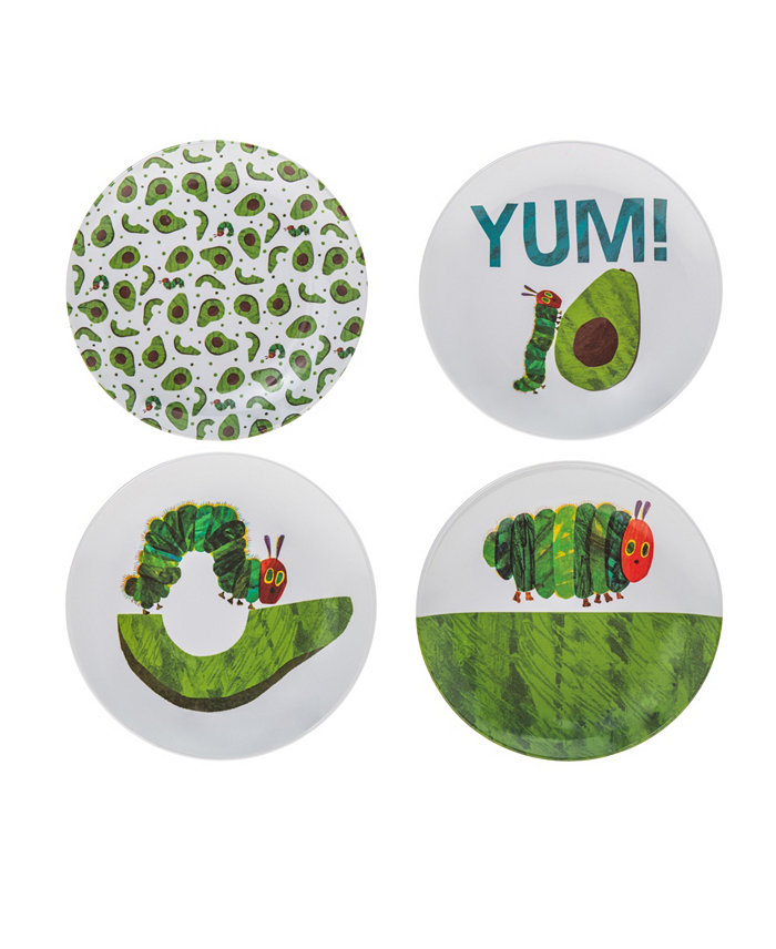 Godinger World of Eric Carle Children's Avocado Serving Plates Set 4 Piece