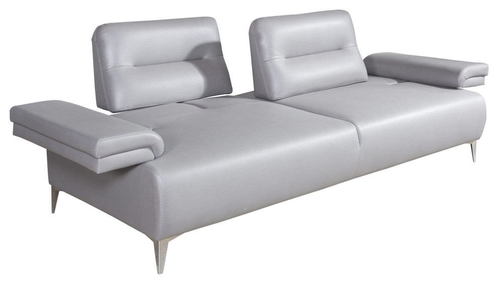 Ruslan Sofa  Light Gray Nubuck Leather   Midcentury   Sofas   by Kolibri Decor  Houzz