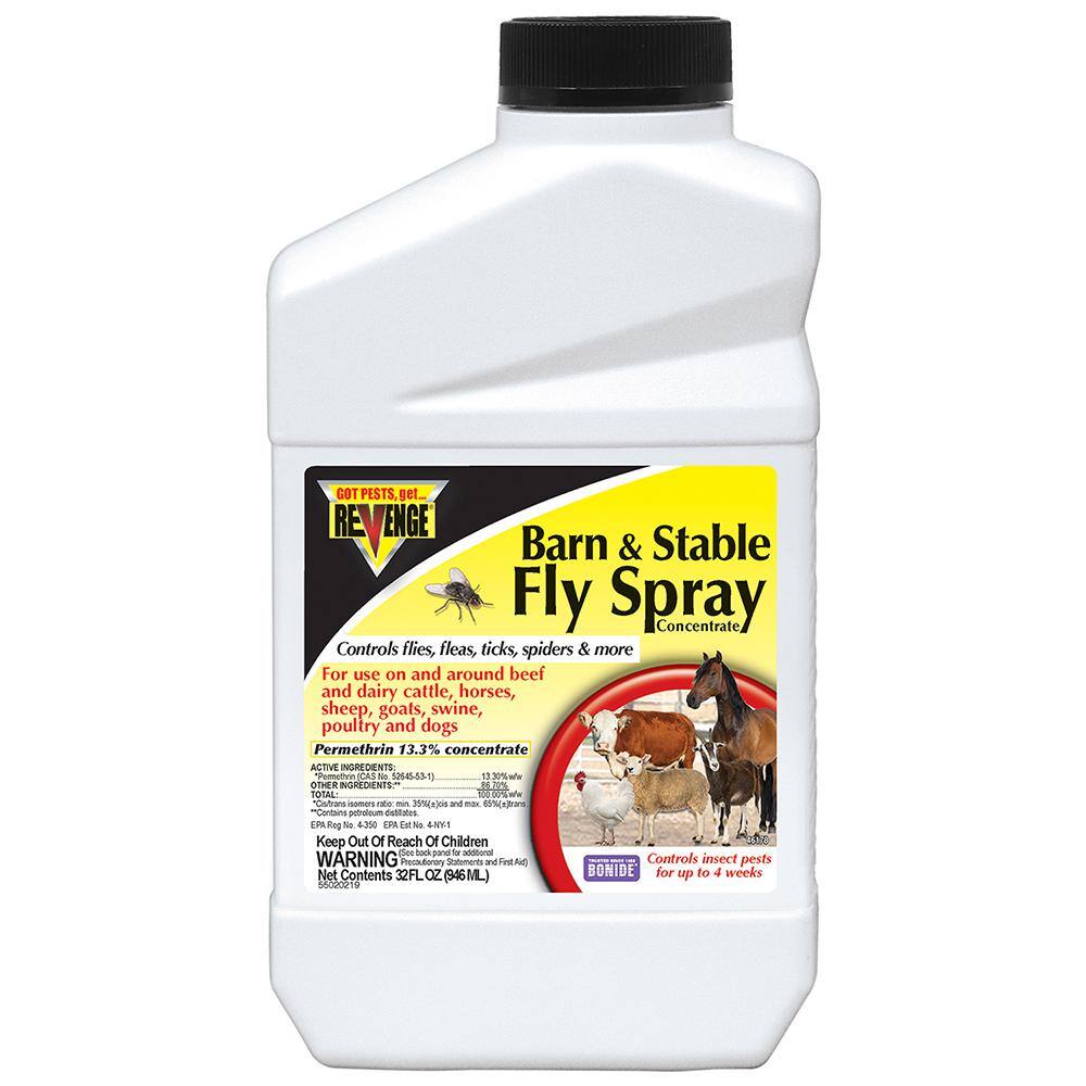 Revenge Revenge Barn and Stable Fly Spray 32 oz. Concentrate Long Lasting Insecticide for Flea and Tick Control 46178