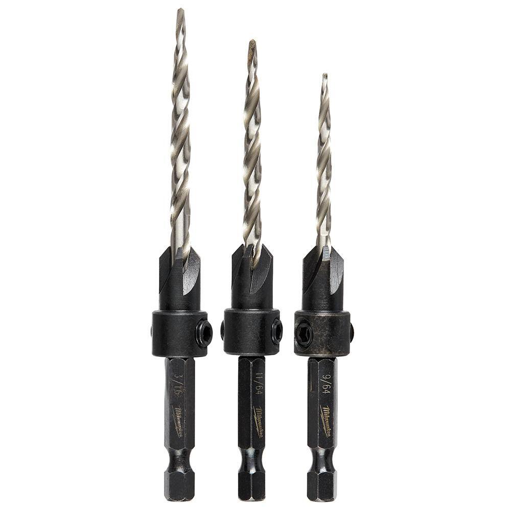 MW #6#8#10 Wood Countersink Drill Bit Set (3-Piece) 48-13-5003