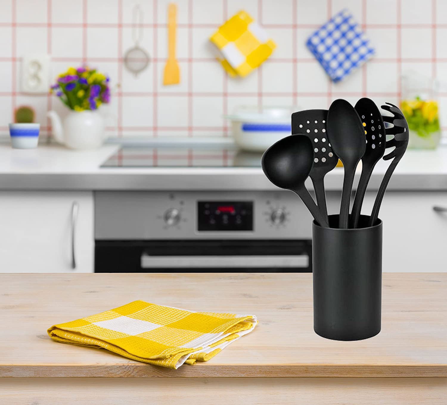 Hamilton Beach Kitchen 6 Pieces Soft Touch Handle Cooking Utensil Set, Black