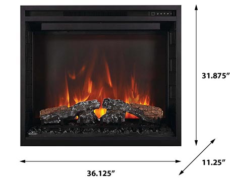 Napoleon Element 36 inch Built-In Electric Fireplace - Black, NEFB36H-BS