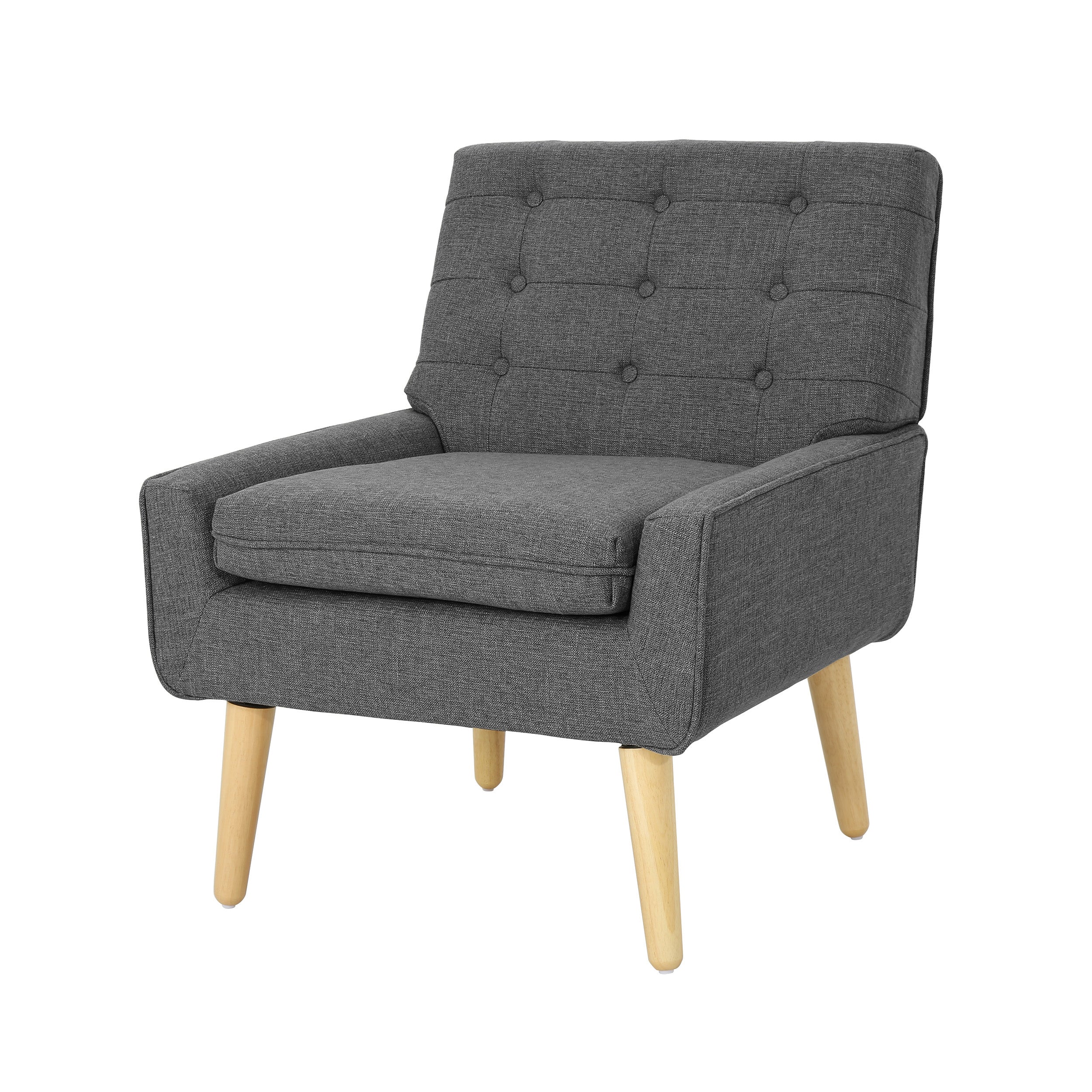 Eilidh Mid-Century Modern Button Tufted Fabric Chair