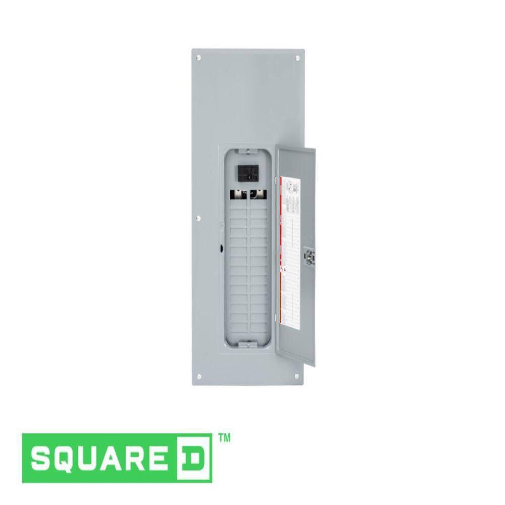 Square D Homeline 100 Amp 30-Space 60-Circuit Indoor Main Breaker Plug-On Neutral Load Center with Cover(HOM3060M100PC) HOM3060M100PC