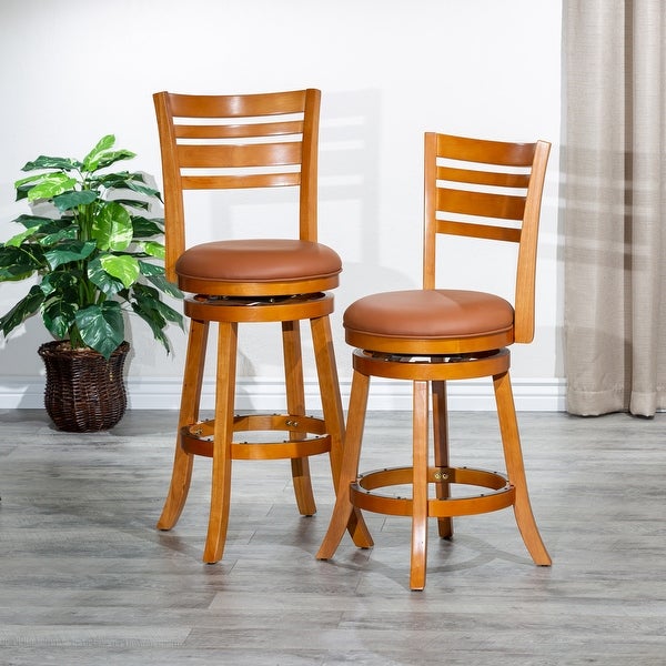 DTY Indoor Living Granby 4-Slat Back Swivel Stool