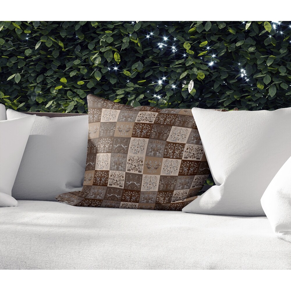 SCANDINAVIAN PATCHWORK NEUTRAL IndoorOutdoor Pillow By Kavka Designs