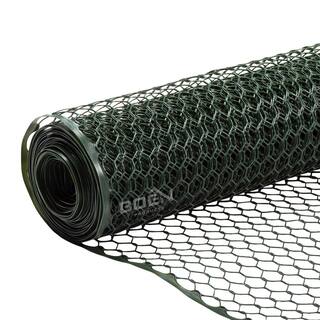 BOEN 3 ft. x 25 ft. Plastic Poultry Hex Garden Fence Netting Green PF-40002