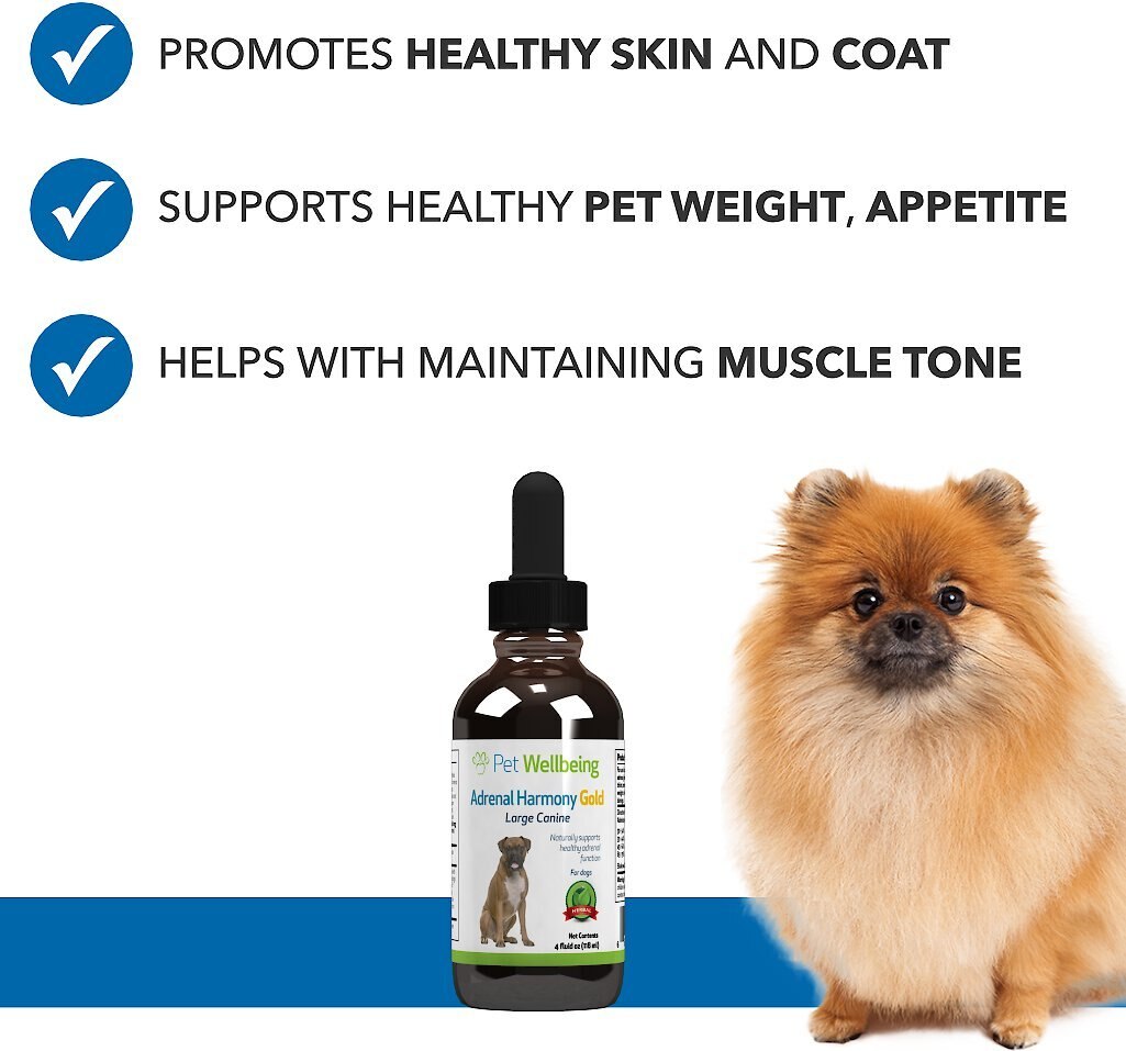 Pet Wellbeing Adrenal Harmony Gold Bacon Flavored Liquid Supplement for Dogs and Cats