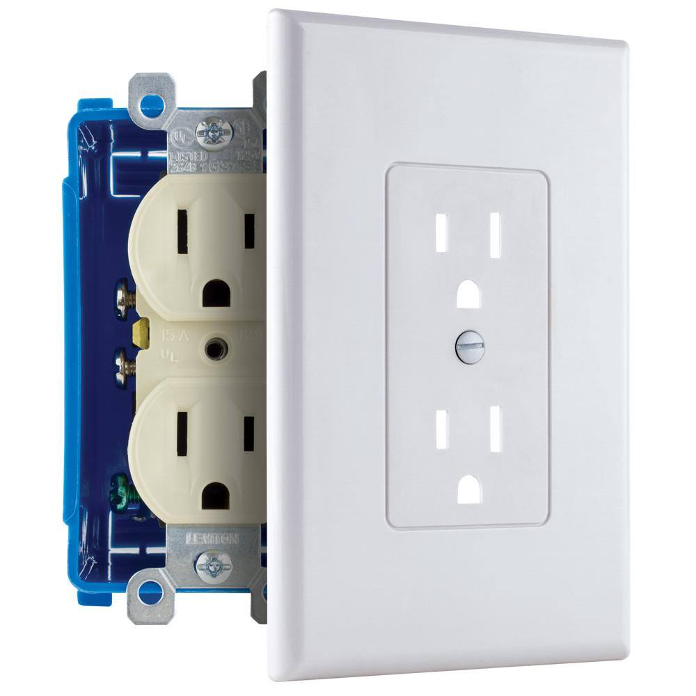 Commercial Electric 1-Gang Duplex MidwayMaxi Sized Cover-up Plastic Wall Plate White (Smooth Finish) PPCW-R