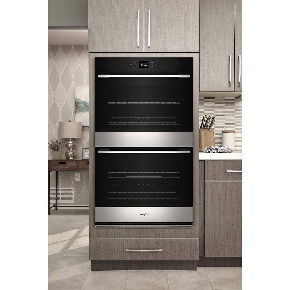 Whirlpool 30 in. Double Electric Wall Oven with Convection Self-Cleaning in Fingerprint Resistant Stainless Steel WOED5930LZ