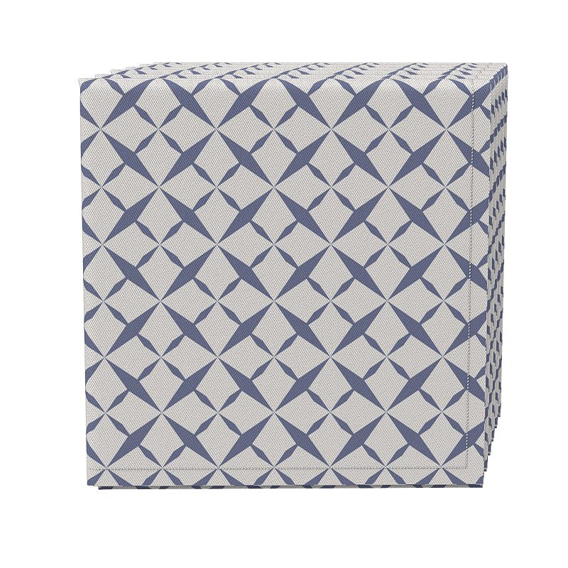 Napkin Set of 4， 100% Cotton， 20x20， Criss Cross Pattern