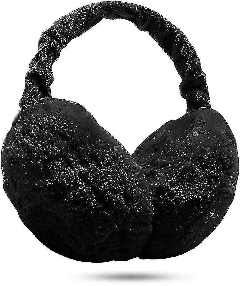 Women Earmuffs - 1/2 Piece Winter Ear Muffs Adjustable Faux Fur Ear Warmer Warm